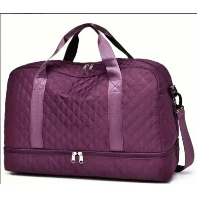 MaseiKar Three-dimensional Diamond Patterned Small Square Tote, Crossbody bag with Dry Wet Separation & Double-sided Pockets,