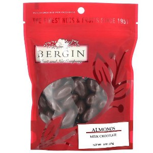 Bergin Fruit and Nut Company, Milk Chocolate Almonds, 8 oz (227 g) - 1 of 2