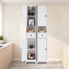 64.5" Bathroom Storage Cabinet with Adjustable Shelves, Door & Drawer for Bathroom, Living Room & Kitchen Organization - 2 of 4