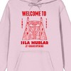 Jurassic Park Welcome To Isla Nublar Long Sleeve Cradle Pink Adult Hooded Sweatshirt - 2 of 2