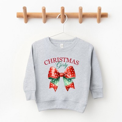 The Juniper Shop Coquette Christmas Girly Toddler Graphic Sweatshirt