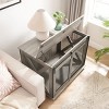 Airsurfer Farmhouse Dog Crate Furniture with Sliding Barn Door, Flip-Top & Divider, Wooden Dog Kennel End Table for Small/Medium/Large Dogs - 4 of 4