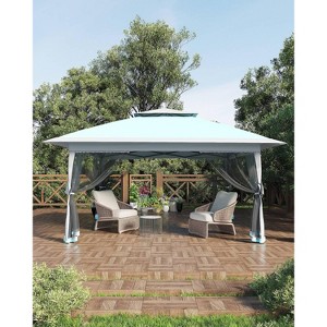 Canopy Tent Pop Up Gazebo Tent Setupwith 4 Sand Bags for Backyard Garden Patio,Mosquito Netting & Height Adjustable - 1 of 4