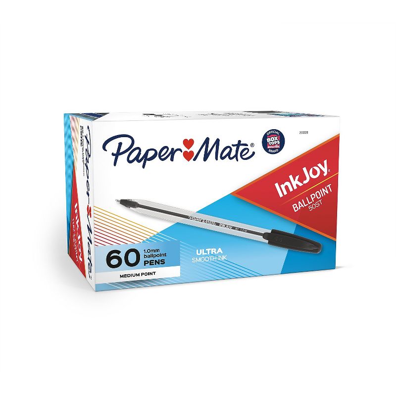 Paper Mate InkJoy 50ST Ballpoint Pens 1 mm Black Ink 60/Pack 2013311, 2 of 8