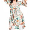 Women's Bell Sleeve Hi-low Peplum Tie Front Top Duster - Easel - 4 of 4