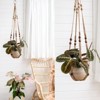 Aoibox Set of 4 Indoor Hanging Planters with Hooks, Decorative Flower Pot Holders for Home Decor, Brown - 4 of 4