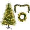 6FT Pre-Lit Aspen Fir Artificial Christmas Tree with Wreath & Garland,Grass Green Xmas Tree with 380 Multi-Color LED Lights, 11 Lighting Modes - 4 of 4