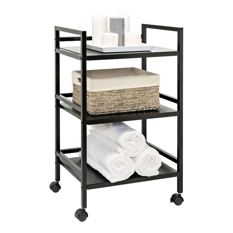 Honey-Can-Do Metal Rolling Cart Black, 2 of 5