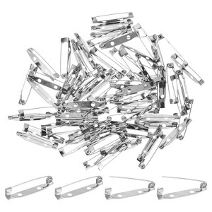 Unique Bargains Durable Multipurpose Iron Badge Brooch Pin Backs Safety Clasp 60 Pcs - 1 of 4