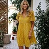 Anna-Kaci Women's Ruffle Sleeve Tiered Mini Dress with Textured Floral Pattern and V-Neckline - 2 of 4