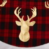 COZONY Buffalo Plaid Christmas Tree Skirt, Red and Black Reindeer Design Holiday Decor for Indoor - 4 of 4