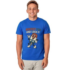 Men's Rocket Pop And Lock It Popsicle Patriotic Funny T-Shirt For Adults - 1 of 4