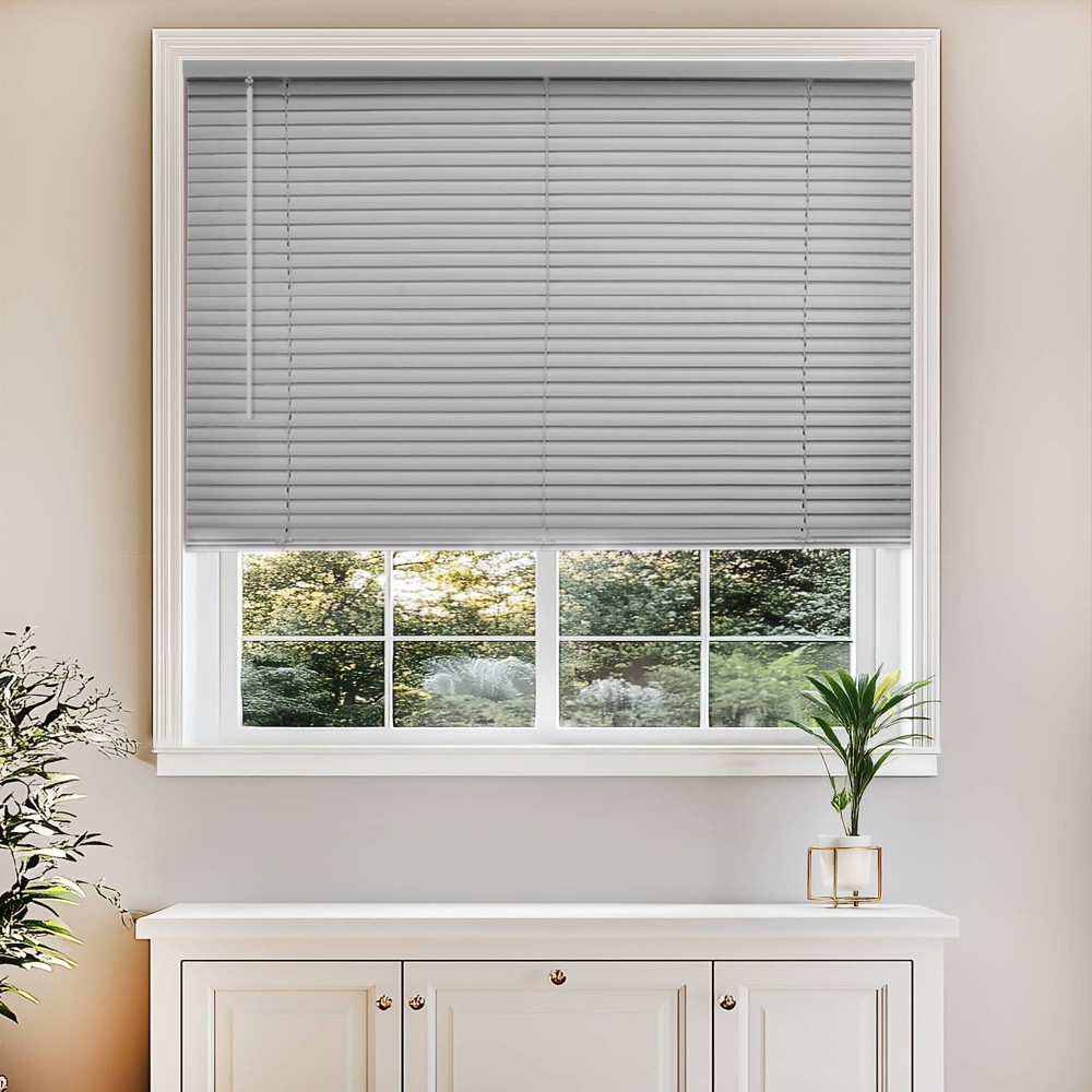 25"x72" Chicology Light Filtering Vinyl Mini Blind Gray
