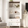65"Farmhouse Storage Cabinet with 2 Drawers,Wooden Freestanding Floor Storage Cabinet with 2 Doors - 3 of 4