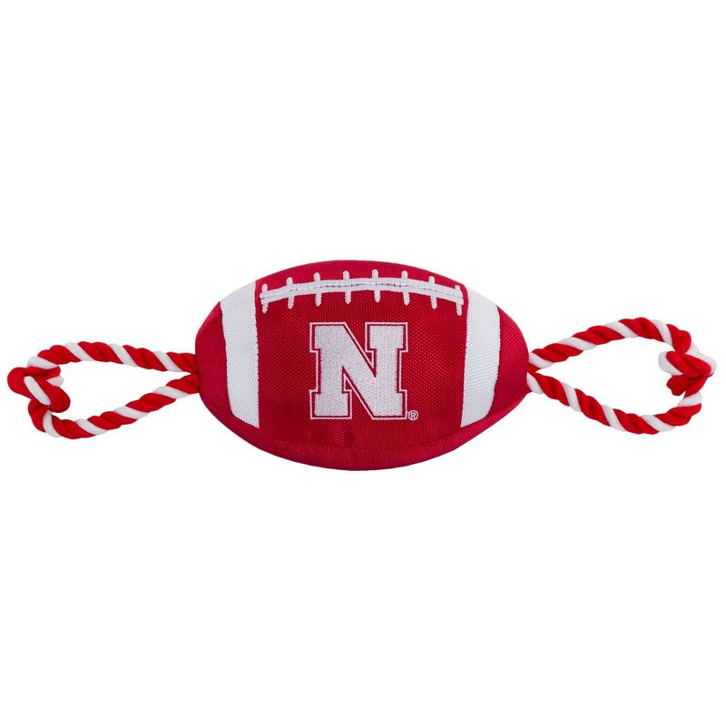 NCAA Nebraska Cornhuskers  Nylon Football Dog Toy, 1 of 5