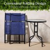 Best Choice Products 3-Piece Patio Bistro Dining Furniture Set w/ Round Textured Glass Tabletop, Folding Chairs - 4 of 4