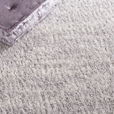 Grey and Ivory Flat Woven Shag Runner Rug