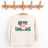 Merry Christmas Arched Glitter Santa - Youth Long Sleeve Graphic T-Shirt - 2 of 3