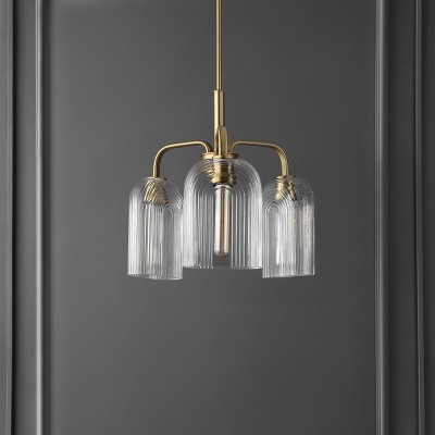 Romeyn 21" Gold Glass 3-Light LED Pendant