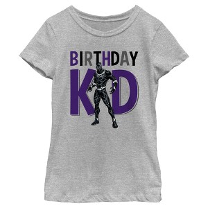 Girl's Marvel Birthday Kid Black Panther T-Shirt - 1 of 4