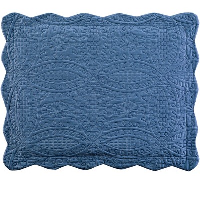 Collections Etc Bridget Textured Ring Design Scalloped Edge Pillow Sham