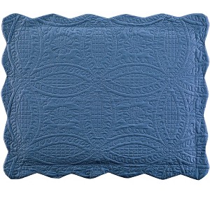 Collections Etc Bridget Textured Ring Design Scalloped Edge Pillow Sham - 1 of 3