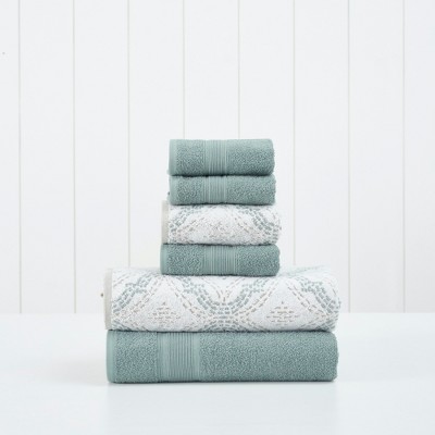 Modern Threads 6 Piece Cotton Jacquard Towel Set, Capri, Ivy : Target