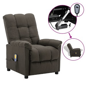 vidaXL Massage Recliner Taupe Fabric - 1 of 4