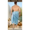 HAPPY BAY Men's Cover Up Casual Vacation Beach Holidays Summer Long Swim Trunk Swimwear for Men Beachwear Pareo One Size Blue Stripe - 3 of 4