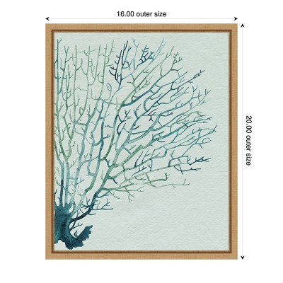 Seaglass Shadow I Abstract Tree Canvas Print with Maple Frame