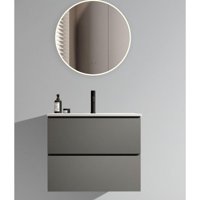 NicBex Floating Bathroom Vanity with Sink and Faucet Holes,Bathroom Sink Vanity with 2 Drawers,Oak/Walnut/White/Gray