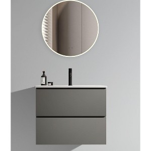 NicBex Floating Bathroom Vanity with Sink and Faucet Holes,Bathroom Sink Vanity with 2 Drawers,Oak/Walnut/White/Gray - 1 of 4