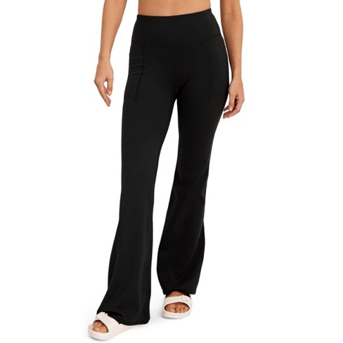 Jockey Pantaloni da yoga da donna in nylon attivo con tasca, Grigio Fragola, S
