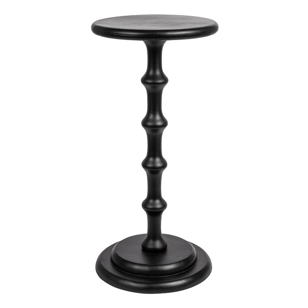 Photos - Coffee Table Storied Home Ergo Pedestal Cocktail Side Accent Table Black: Sleek, Round,