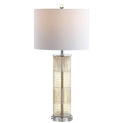 30" Glass/Crystal Genevieve Table Lamp (Includes LED Light Bulb) Beige - JONATHAN Y