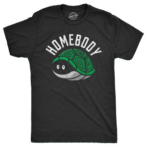 Mens Homebody T Shirt Funny Introverted Turtle Shell Joke Tee For Guys - Crazy Dog Men's T Shirt - 1 of 4