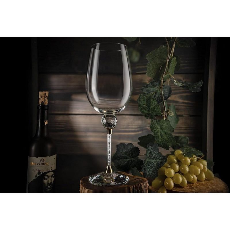 The Wine Savant Diamond Studded Wine Glasses, Perfect Addition to Home Bar, Unique Style & Decor - 2 pk, 5 of 7