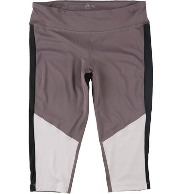 Reebok Womens Workout Ready Color-Block Compression Athletic Pants