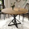COZONY 47" Round Dining Table for 4, Wooden Top with 4-Piece Tabletop, Heavy Duty Metal Pedestal, Modern Kitchen & Dining Room Table - 4 of 4