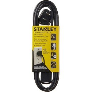 STANLEY 31119 CordMax 9LP Polarized Low Profile 3-Outlet Indoor Extension Cord 9-Feet Black - 1 of 4