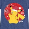 Girls' - Pokémon - Pikachu Santa Hat Fitted Short Sleeve Graphic T-Shirt - 2 of 4