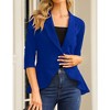 Womens Blazer 3/4 Sleeve Casual Office Business Open Front Suit Jacket Cardigan - 4 of 4