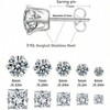 10-Pair Hypoallergenic CZ Stud Earrings - Stainless Steel Square & Round Cubic Zirconia Set for Women & Men - 2 of 4
