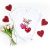 Cherry Hearts Patchwork Print - Women's Short Sleeve Graphic T-Shirt - 2 of 4