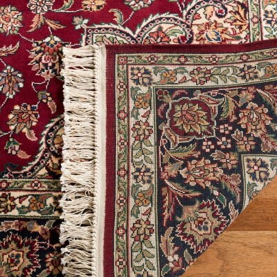 Royal Kerman 6' x 9' Red/Navy Hand-Knotted Wool Rug