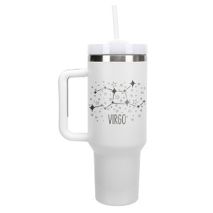 100 North Virgo Zodiac Astrology Star Sign Wrap-Around 40 Oz. Stainless Steel Water Bottle Coffee Mug, Spill & Leak Resistant, Travel Tumbler with - 1 of 4