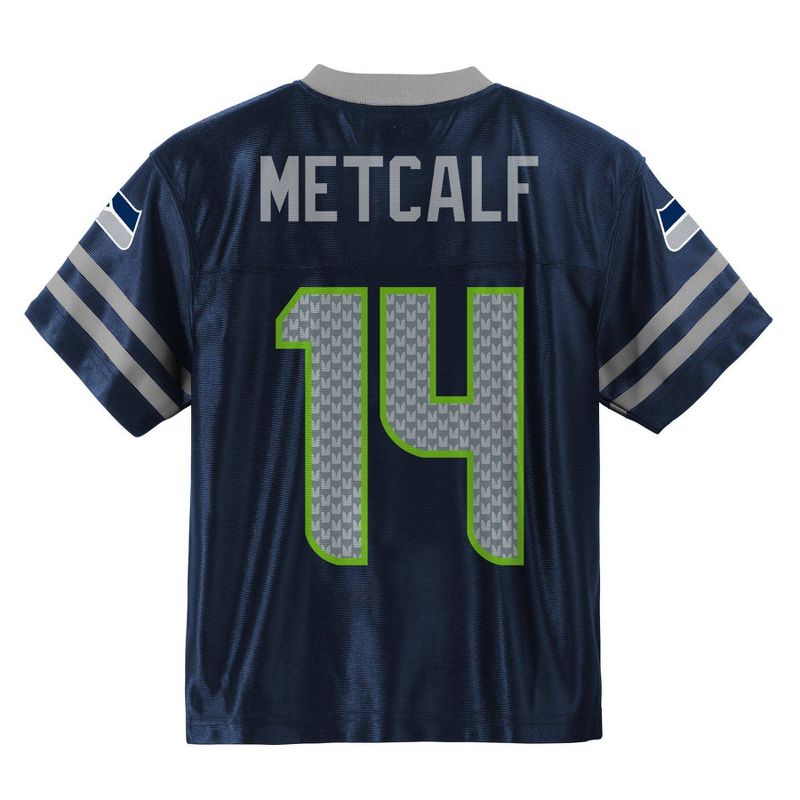 NFL Seattle Seahawks Toddler Boys&#39; Short Sleeve Metcalf Jersey, 3 of 4