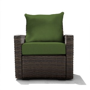 Honeycomb Outdoor Carmel Seat - Espresso Wicker Chair: Weather Resistant Modular Patio Lounge Furniture - 1 of 4