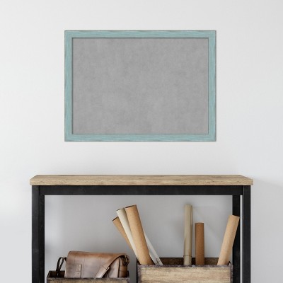 Sky Blue Rustic Wood Framed Magnetic Board 28x20