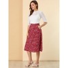 Allegra K Women's Chiffon Summer Vintage Floral Print A-Line Midi Skirts - 2 of 4